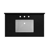 Craft + Main QZ37228BGR Vanity Top, 22 in OAL, 37 in OAW, Ceramic/Quartz, Black Galaxy, Undermount Sink, 1-Bowl